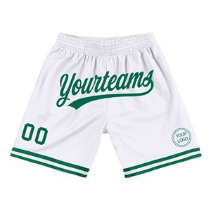 Industrie Direct Engro Sportswear ComfortableCustom White Kelly Green Authentic Throwback Basketball Shorts - Product Image 1