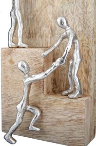 Support à bougies en bois de manguier avec éléments en aluminium et sapin de Noël en bois sur le dessus, hauteur 26 cm, par un fabricant fiable - Product Image 6