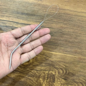 Hair Extension Pulling Loop Tool with Curve End for Micro Beads & Nano Rings Installation – Stainless Steel <b>Threader</b> Hook <b>Needle</b> - Product Image 2
