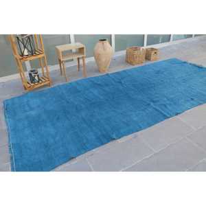 Alfombra Turca Grande de 5.3x11.9 pies, Alfombra Vintage Azul Camuflaje - Product Image 2