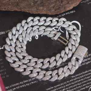 Iced Out Moissanite Diamond Hip Hop Miami Cuban Link Chain Necklace 925 Silver Fine Jewelry Trendy Rapper Party For Mens - Product Image 3