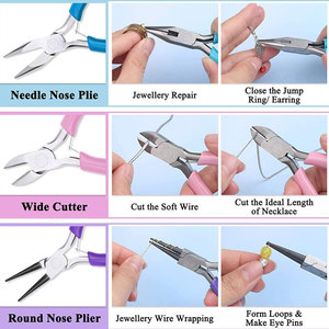 Meilleur ensemble de 3 pièces de pinces pour la fabrication de bijoux aiguille nez chaîne nez rond pince coupe-fil outils essentiels pour l'artisanat - Product Image 3