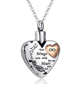 Collier d'urne funéraire en acier inoxydable infini pour cendres pendentif porte-cendres coeur bijoux de crémation cendres pour femmes taille personnalisée - Product Image 5