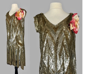 เดรสลำลองใส่ได้ทุกวันยาวปานกลางแขนกุดวินเทจสีทึบปักเลื่อมลูกปัดเป็นมิตรกับสิ่งแวดล้อม - Product Image 3