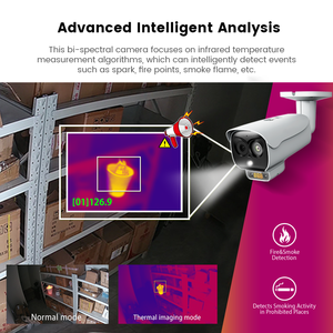 Câmera de Imagem Térmica Óptica Infravermelha Biespectral com Sensor CMOS e Armazenamento em Nuvem NVR para Detecção de Fumaça e Ponto de Incêndio - Product Image 5