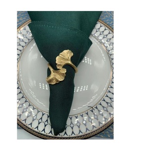 Designer metal napkin ring for formal wedding dinner table decor with premium elegant sophisticated handcrafted appearance - Product Image 2