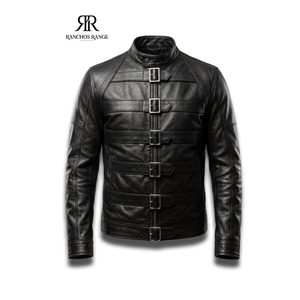 Chaqueta de Motero de Cuero de Gamuza Negra Hecha a Mano para Hombre, 100% Cuero Genuino de Alta Calidad, Estilo Americano Tradicional, Resistente al Viento, Poliéster Suave - Product Image 1