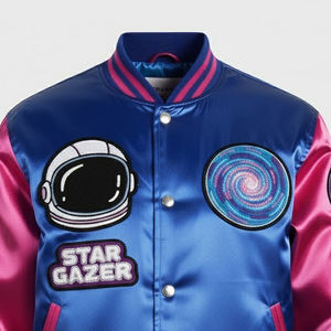 Chaqueta Varsity para Hombre con Bordado Chenille, Fabricación de Fábrica, Nueva Llegada 2025, Tela Suave, Chaqueta Varsity de Satén para Hombre - Product Image 4