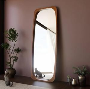 Espejo de Pared Grande Asimétrico con Marco de Madera Ecológico Hecho a Mano, Diseño Moderno para Sala de Estar y Baño, Precio Económico - Product Image 3