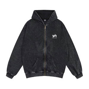 เสื้อฮู้ดดี้แขนยาวสไตล์สตรีทแวร์ ระบายอากาศได้ดี สำหรับผู้ชาย ลวดลายย้อมสีแบบแอซิดวอช ราคาขายส่ง เป็นมิตรต่อสิ่งแวดล้อม - Product Image 1