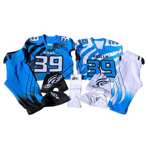 Uniforme de fútbol americano juvenil Diseños hermosos personalizados Uniformes de fútbol Jerseys Guantes Desgaste Venta al por mayor Venta directa de fábrica - Product Image 1