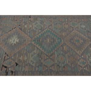 Tapis turc traditionnel Beige vert 4.8x 9.4ft fait à la main tapis de salon Design Aubusson rectangulaire pour chevet - Product Image 5