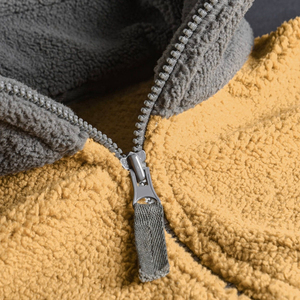 Design In One Solid Color Good Quality Best Supplier Hand Made Soft Touch Fabric <b>Sherpa</b> Fleece <b>Jackets</b> for <b>Men</b> - Product Image 6