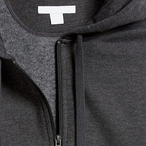 Customized High Quality Zipper <b>Hoodies</b> <b>Oversized</b> Loose Shoulder 100% Cotton Streetwear Stylish <b>Black</b> Zipper <b>Hoodies</b> For Winter - Product Image 6