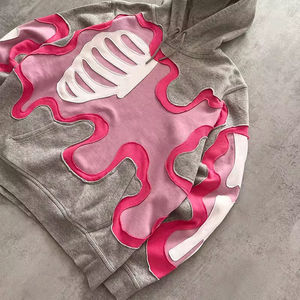 Wholesale Weighted <b>Hoodie</b> Plush Filled <b>Hoodie</b> for Adults Puff Printed <b>Oversized</b> <b>Fleece</b> Design Men Hoodies for Sale - Product Image 4