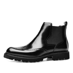 Chaussures Oxford décontractées et habillées pour hommes en cuir véritable souple, imperméables, respirantes, à boucle auto-agrippante, à bout pointu et légères - Product Image 1