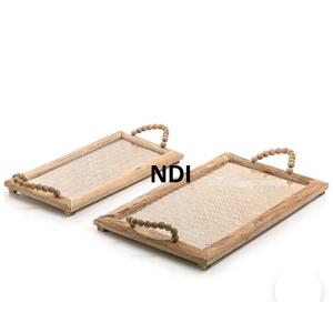 Nourriture café thé plateau de service Restaurant hôtel fournitures plateau de serveur de nourriture Style moderne plateau de service en bois - Product Image 3