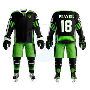 Uniforme de Hockey sobre Hielo al por Mayor, Ecológico, 100% Poliéster, de Secado Rápido y Transpirable, Personalizado para Equipos con Opciones de Diseño Personalizadas - Product Image 1