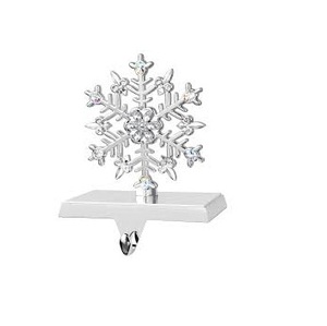 Calcetín de Navidad de copo de nieve, soporte de calcetín de Metal plateado, perchas para mesa de manto, decoración navideña - Product Image 2