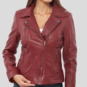 Chaqueta de cuero de mujer personalizada de la mejor calidad Diseño impreso transpirable alto Fabricación de bajo precio con calidad de puntada superior - Product Image 5