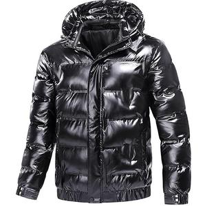 Veste d'hiver imperméable en patchwork camouflage personnalisé avec finition brillante, fermeture éclair, capuche, veste brillante - Product Image 2