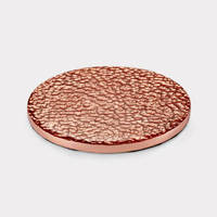 Lot de 4 sous-verres en métal hexagone plaqué or Vaisselle de bar polyvalente Décoration de table élégante Fabriquée en Inde