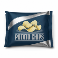 Sachet d'emballage personnalisé pour chips de pommes de terre, anti-humidité, en feuille de Mylar, avec fermeture arrière, 200g 500g, pour snacks
