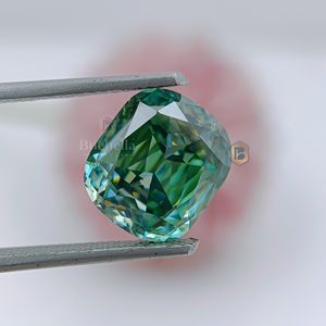 Certificado hecho a mano 20.0ct Piedra preciosa verde Moissanite 1.0ct Joyería de diamantes sueltos Forma de piedra preciosa cortada a mano - Product Image 2