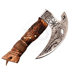 Cortador de pizza de acero inoxidable hecho a mano con grabado, cortador de pizza Vikingo, herramientas de cocina inteligentes - Product Image 1