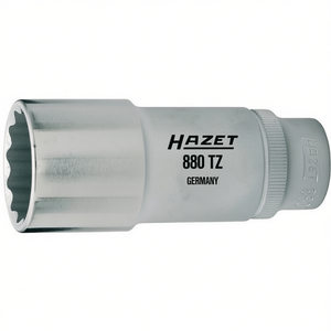 Hazet 3/8'' Long Metric Square <b>12</b>-<b>Point</b> <b>Socket</b> with Traction Profile - Product Image 2