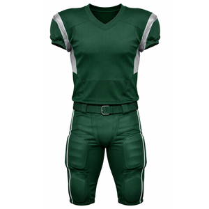 Uniforme de Fútbol Americano Verde y Plateado de Élite, Jersey de Rendimiento Profesional con Plateado Metálico y Pantalones de Juego - Product Image 1