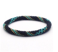 Bracelet en perles de verre artisanales de luxe, plaqué semi-précieux, fait main au Népal, de qualité supérieure, durable, bracelets tendance
