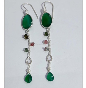 Impressionnant 925 argent et plaqué or Lapis Lazuli gemmes balancent boucle d'oreille populaire lunette ensemble étoile forme rhodium IGI certifié pour cadeau - Product Image 4