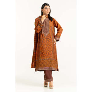 IUSTKSD-1096 Ensemble 3 pièces en satin de soie brute imprimé avec détails brodés - Product Image 5