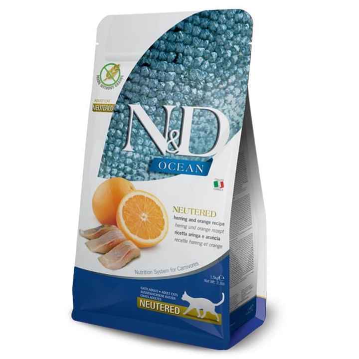 ND Ocean Grain-Free Herring and Orange Cat Food 1.5 Kg