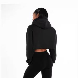 Sweat à capuche élégant et surdimensionné pour femmes Streetwear élégant OEM impression personnalisée de l'usine saison d'hiver à capuche col avant - Product Image 6