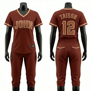 Uniforme de Béisbol Premium de Poliéster de 180 GSM, Azul Cielo con Ribete Rojo, Diseño de Paneles, Impresión por Sublimación, Logotipo Personalizado, Conjunto para Equipo - Product Image 2