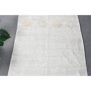 2.6x9.7 ft Turkish <b>Rug</b>, Vintage <b>Runner</b> <b>Rug</b>, White Floral Wool <b>Rug</b> - Product Image 5