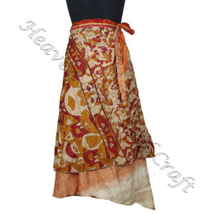 New Reversible Vintage Multi Way Wrap Convertible <b>Skirt</b> Reversible Dress Silk Magic Wrap <b>Skirt</b> Plus Size <b>Long</b> 38" Sari Around - Product Image 4