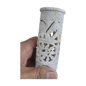 Quemador de incienso tallado de esteatita hecho a mano exclusivo a precio de fábrica y soporte de palo con forma de torre para regalo - Product Image 4