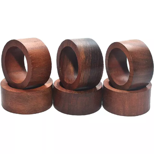 ชุดแหวนผ้าเช็ดปากทำด้วยมือพร้อมห่วงใส่ผ้าเช็ดปาก6ชิ้นผลิตภัณฑ์จากไม้ทำด้วยมือโดยผู้ส่งออกจากอินเดีย - Product Image 3