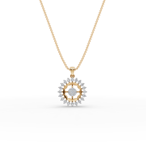 Pendentif en diamant cultivé en laboratoire motif soleil éclatant, breloques élégantes et uniques en diamant - Product Image 1