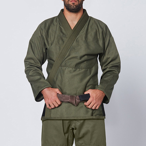 Kimono de Jiu-Jitsu Brésilien Professionnel Uniforme Couleur Verte Personnalisée 100% Coton Tissu Extensible Respirant & Léger - Product Image 4