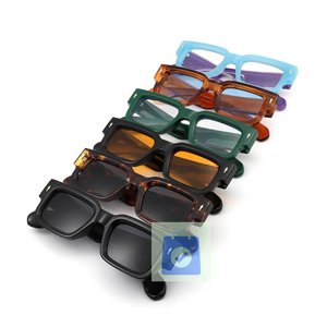 Lunettes de soleil rétro en acétate épais, monture carrée surdimensionnée, style vintage, bord épais, unisexe, lunettes de soleil tendance - Product Image 2