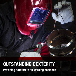 Guantes de soldadura TIG de buena calidad para proteger el trabajo del soldador Palma completa cuero dividido impermeable resistencia al calor guantes antideslizantes - Product Image 4