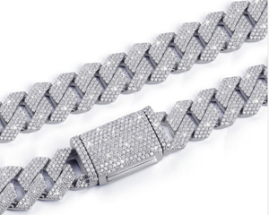 Collier en argent sterling 925 avec moissanite VVS, style hip-hop, passe le testeur de diamants, chaîne tennis en or blanc, diamant rond - Product Image 3