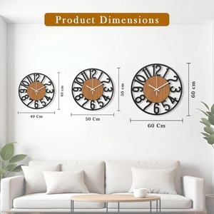 Premium Metal And Wooden Wall <b>Clock</b> Durable Sleek Design Ideal For Modern Bedroom Living Room Kitchen Or Office Space - Product Image 4