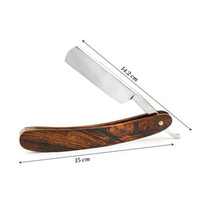 Barber Classic Shaving Cut Throat Maquinilla de afeitar recta con mango de madera Barber Razor - Product Image 2