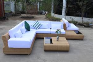 PRSF-211 Poly Rattan Outdoor Furniture Set Modern Waterproof Sofa for Apartment Living Room Villa Hotel Dining Durable - Product Image 4