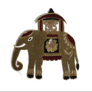 Parches de moda de alta costura Motivos de tela bordados tradicionales para chaquetas Vestidos Lehengas Formas de animales Apliques bordados - Product Image 1